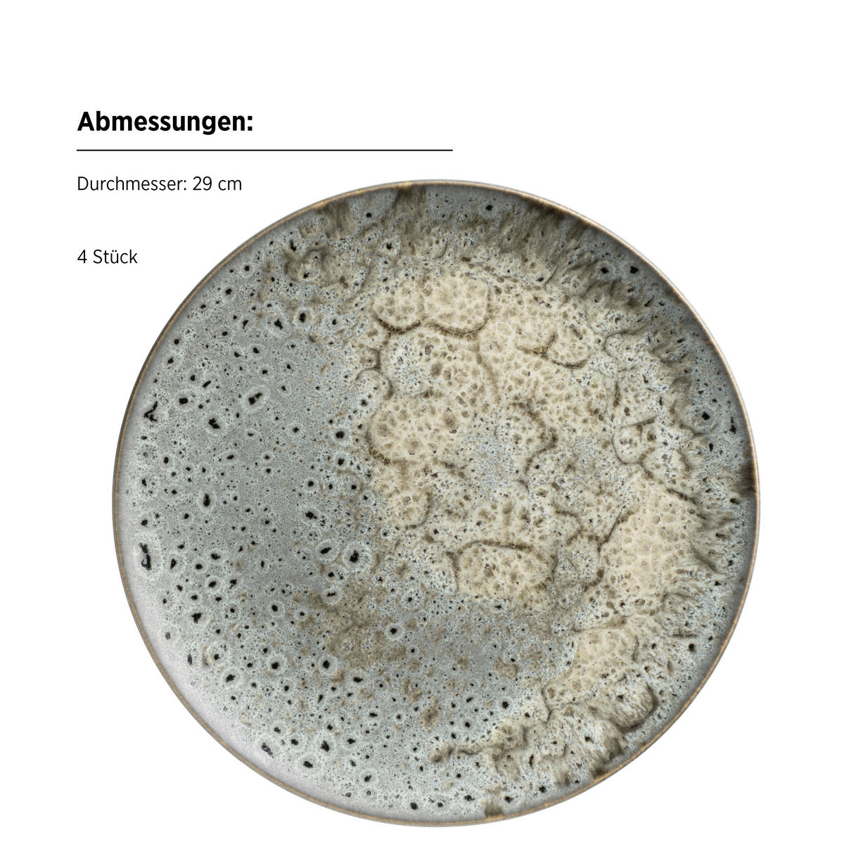 SPEISETELLERSET Grau 29/2,5 cm CARELLIA  - Grau, Basics, Keramik (29/2,5cm) - Mäser