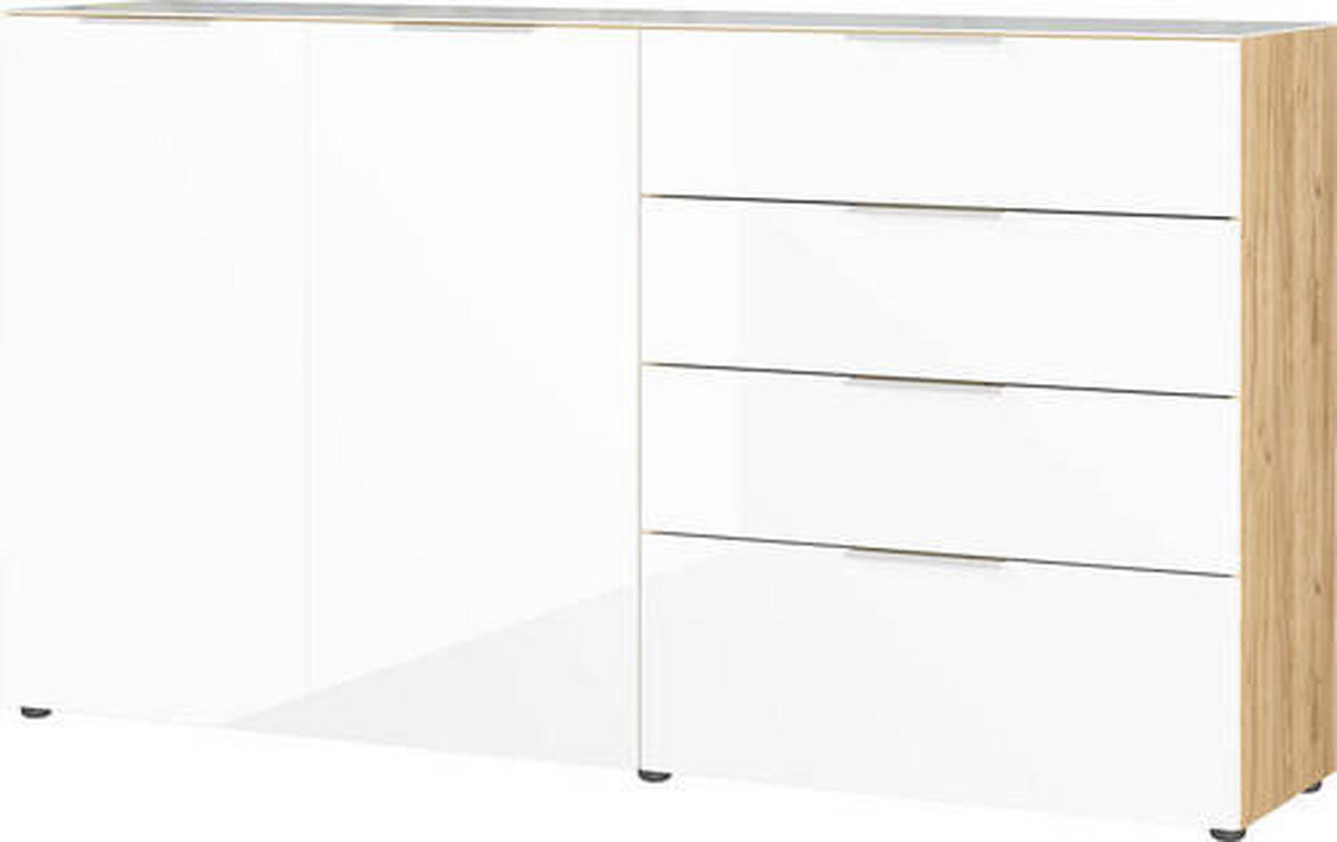 TÁLALÓSZEKRÉNY 184/102/42 cm  - króm/fekete, Modern, műanyag/faalapú anyag (184/102/42cm) - Premium Living