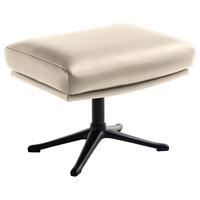 HOCKER in Leder Hellgrau  - Hellgrau/Schwarz, Design, Leder/Metall (54/41/41cm) - home24