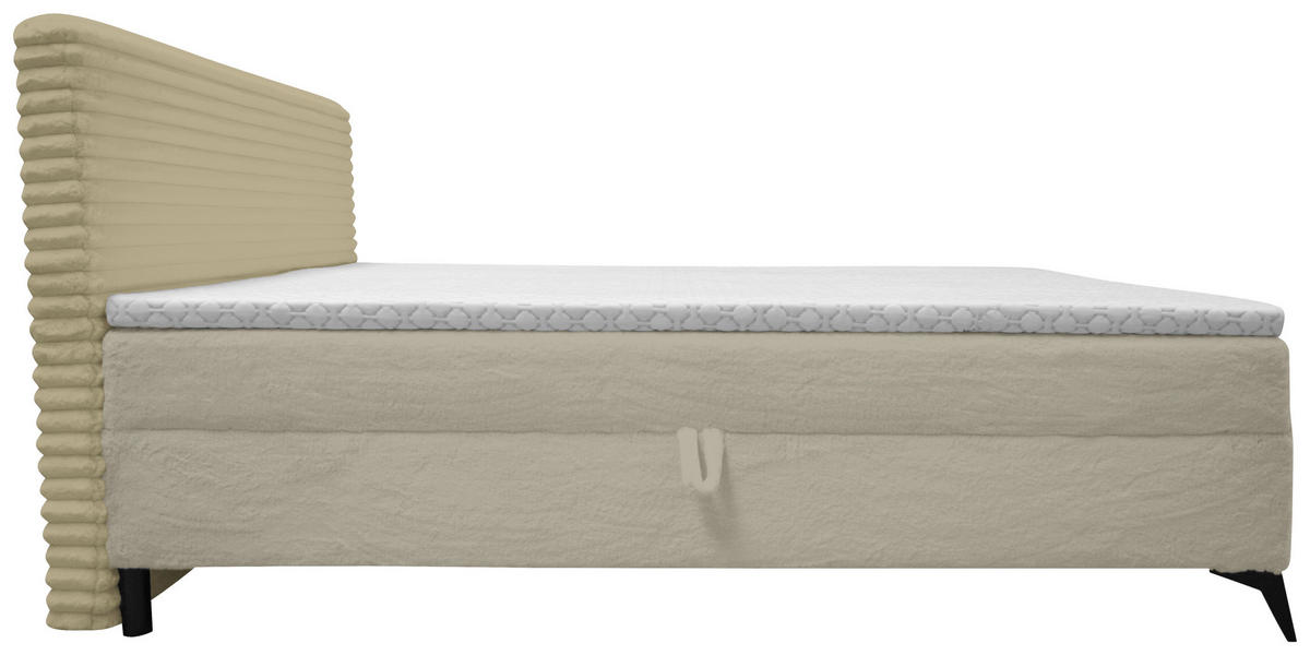 BOXBETT 180/200 cm  in Creme  - Creme/Schwarz, Design, Holz/Holzwerkstoff (180/200cm) - Xora