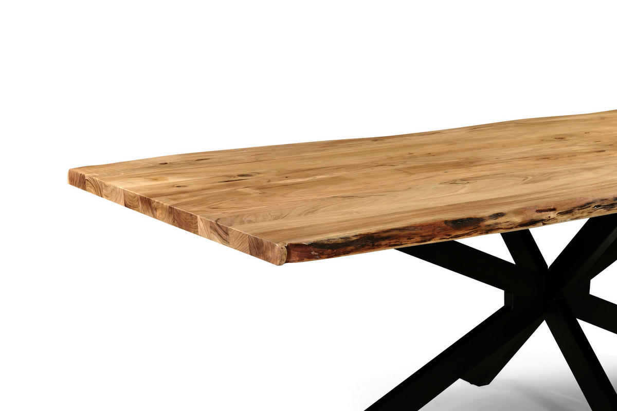 STOL ZA BLAGOVAONICU  crna, boje bagrema  drvo, metal      - boje bagrema/crna, Moderno, drvo/metal (240/110/76cm) - MID.YOU