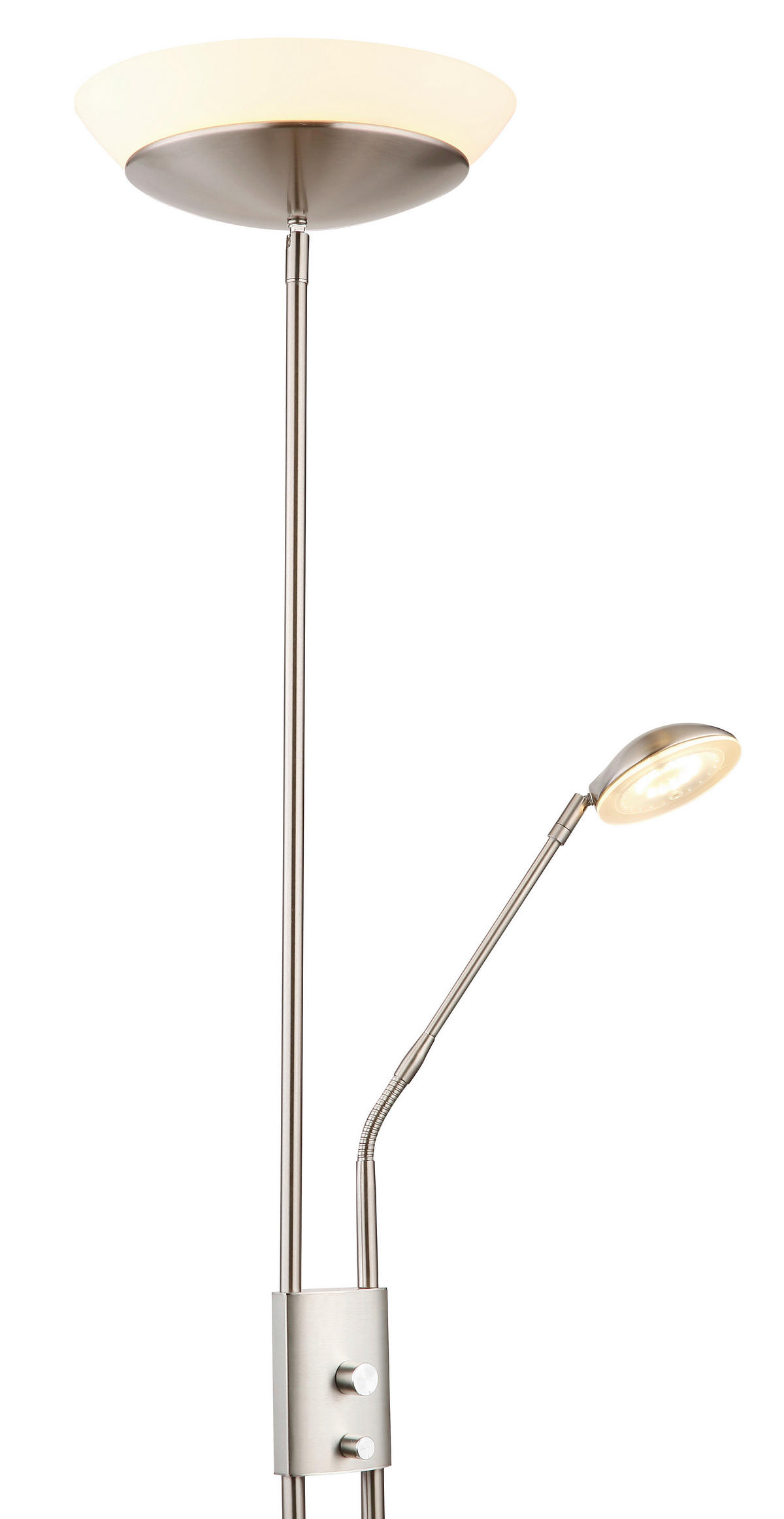 LED-DECKENFLUTER - Opal/Nickelfarben, Konventionell, Glas/Kunststoff (29/180cm) - Globo