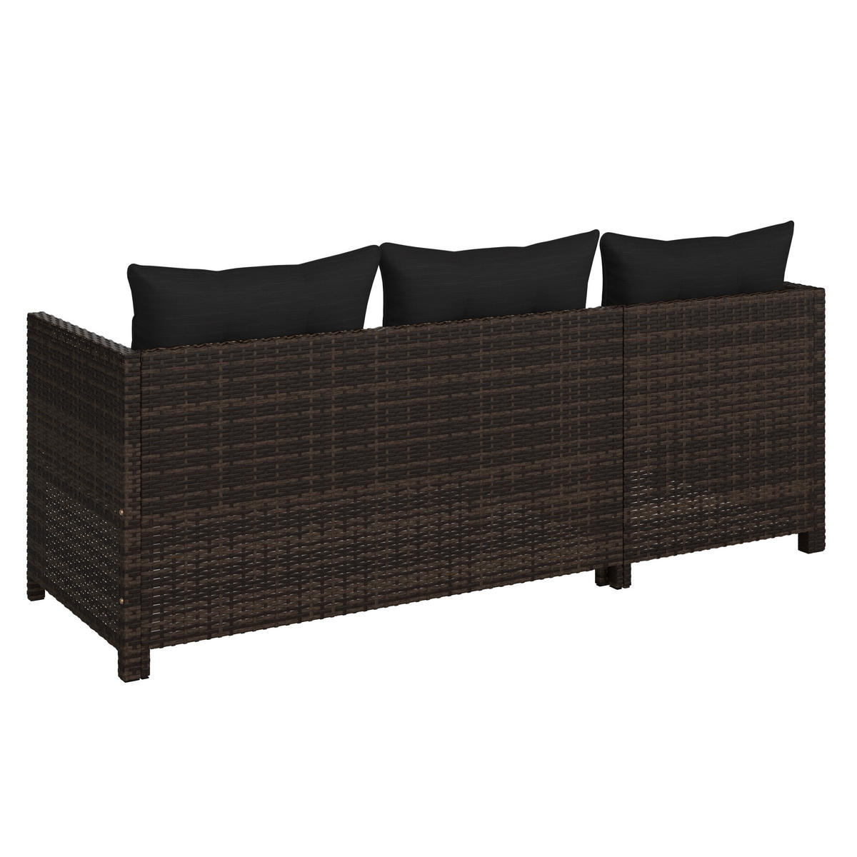 LOUNGEGARNITUR  120/179 cm  Stahl  - Dunkelgrau/Dunkelbraun, MODERN, Glas/Kunststoff (120/179cm) - Ambia Garden