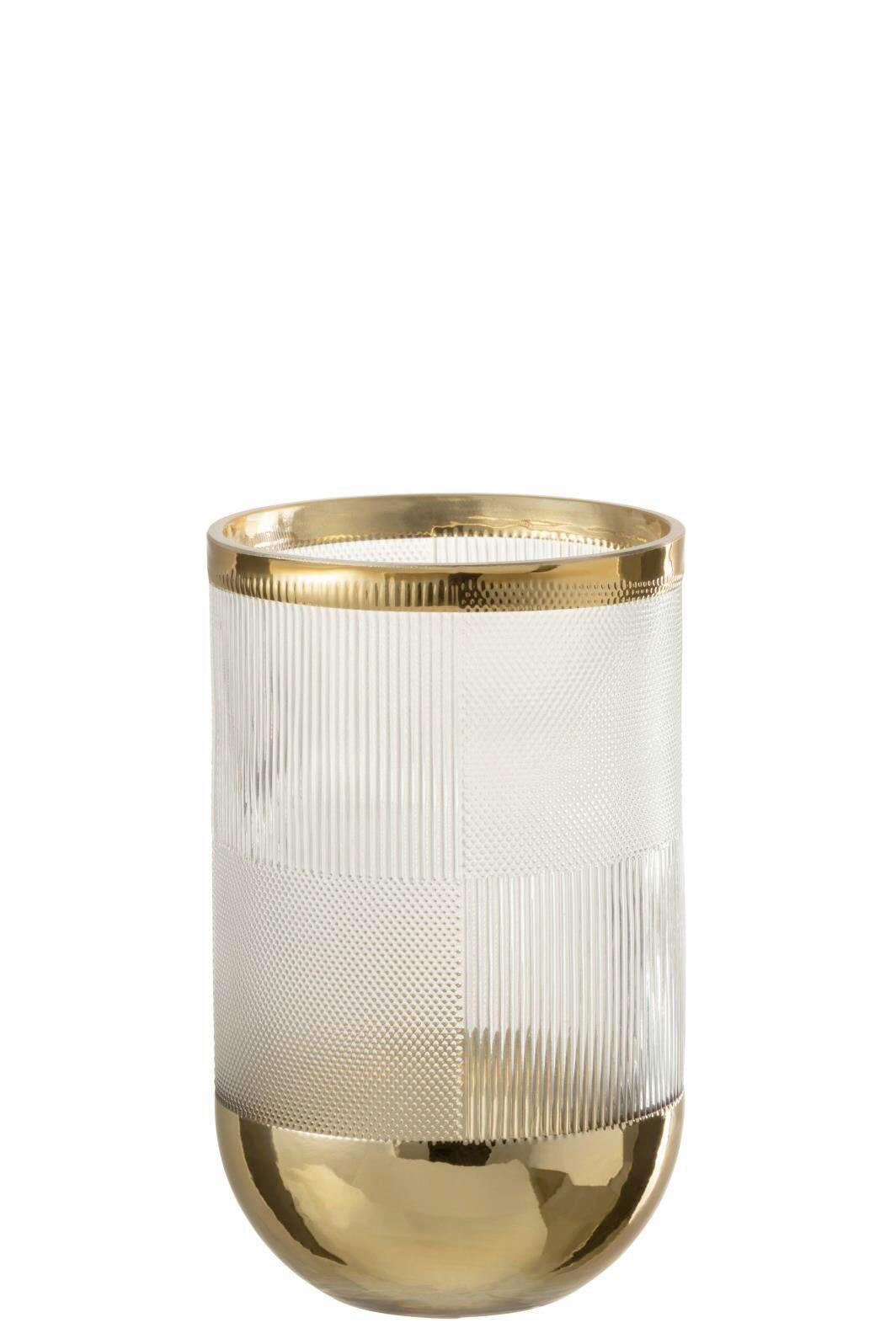 DEKOVASE  - Transparent/Goldfarben, Basics, Glas (13/13/21,5cm)