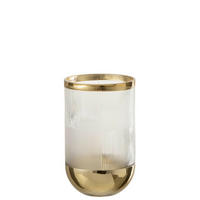 DEKOVASE  - Transparent/Goldfarben, Basics, Glas (13/13/21,5cm)