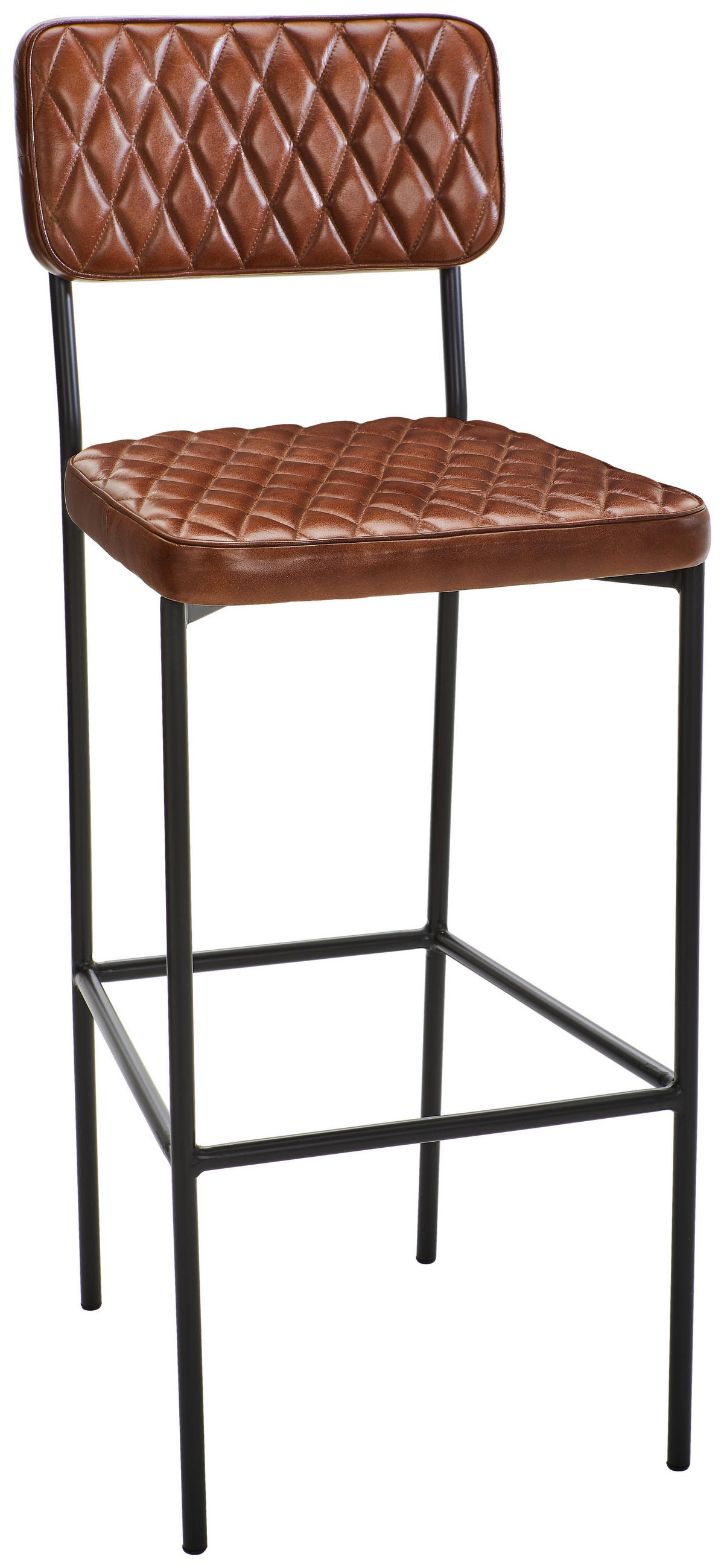 TRESENSTUHL Echtleder Schwarz, Cognac Eisen Typenauswahl  - Cognac/Schwarz, LIFESTYLE, Leder/Metall (44/112/53cm) - Landscape