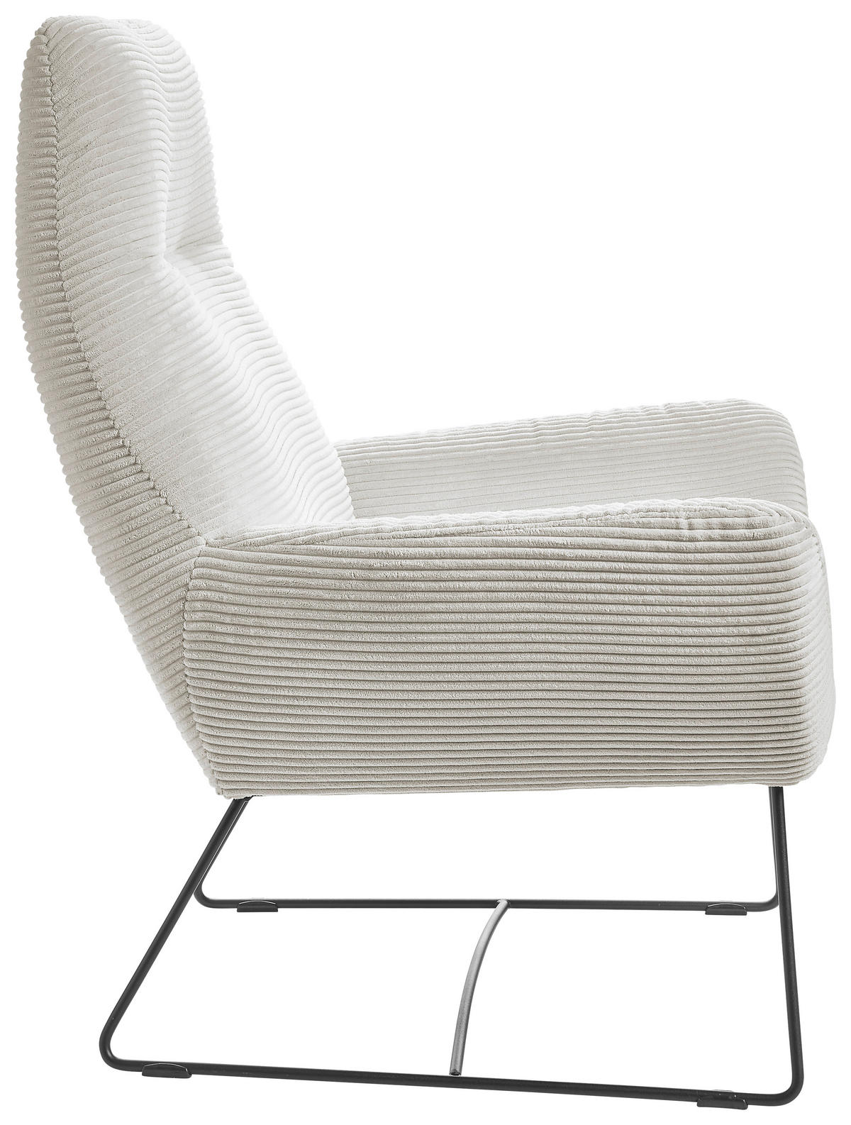 SESSEL in Cord Weiss  - Weiss/Schwarz, Design, Textil/Metall (82/102/81cm) - Hom`in
