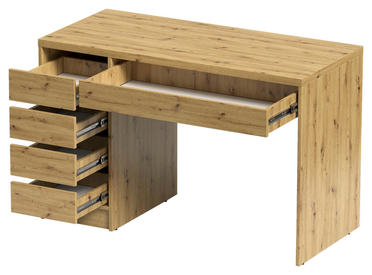 SCHREIBTISCH 120/55/77,6 cm Eiche Artisan  - Eiche Artisan, MODERN, Holzwerkstoff (120/55/77,6cm) - Livetastic