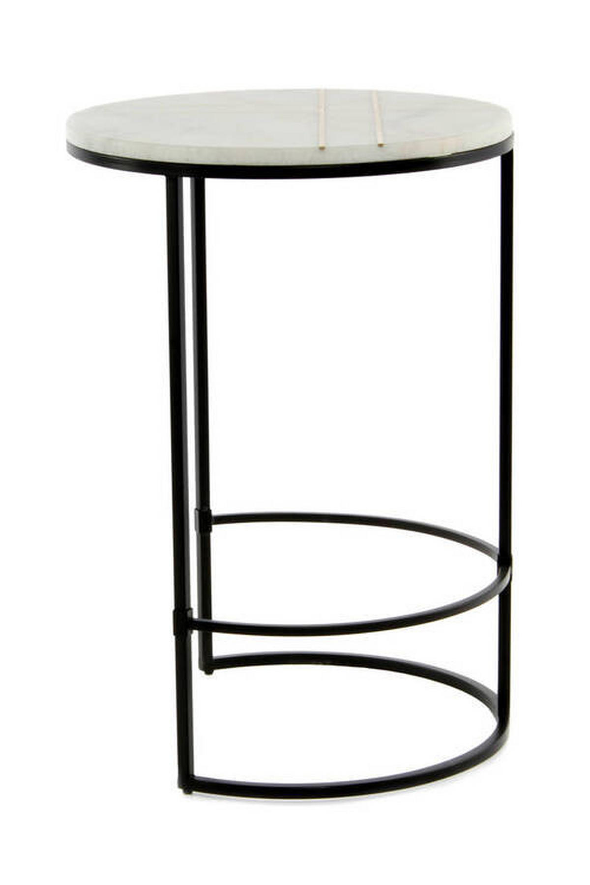 ODKLÁDACÍ STOLEK, černá, bílá - bílá/černá, Design, kov/kámen (44,5/44,5/64cm)