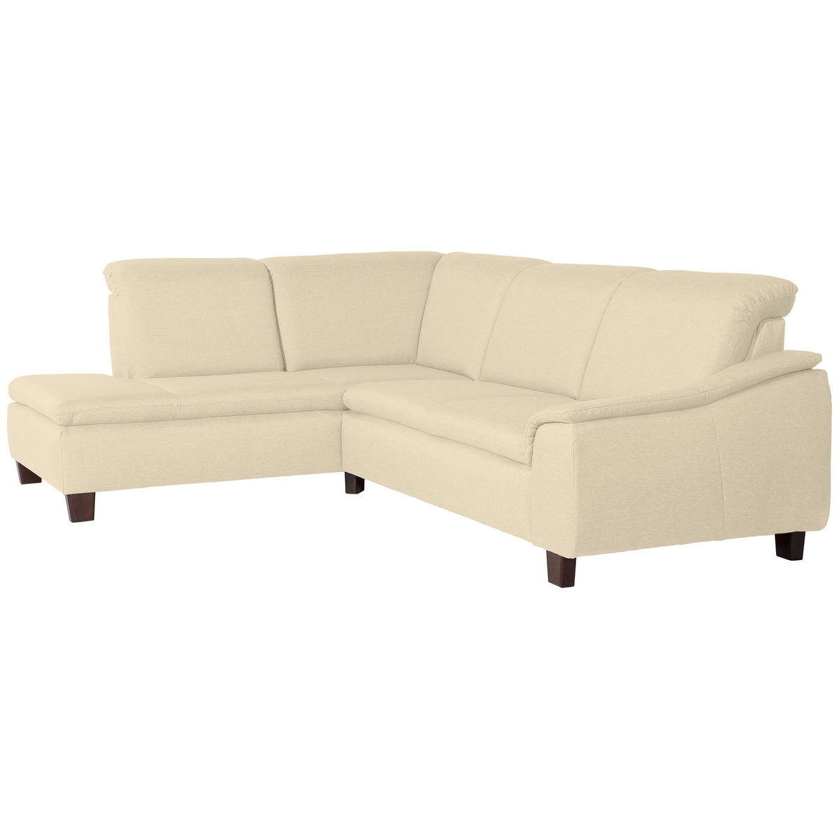 ECKSOFA in Flachgewebe Beige  - Beige/Nussbaumfarben, Design, Holz/Textil (247/82/187cm) - Max Winzer
