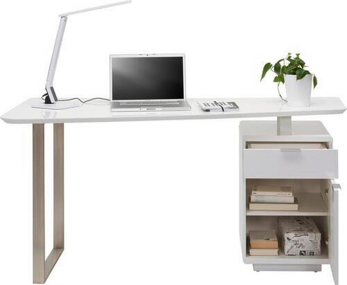 ÍRÓASZTAL  - ezüst/nikkel, Design, faalapú anyag/fém (150/76/74cm) - Xora