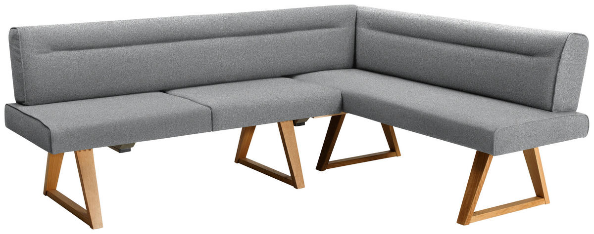 ECKBANK 230/170 cm  in Eichefarben, Hellgrau  - Eichefarben/Hellgrau, KONVENTIONELL, Holz/Textil (230/170cm) - Moderano