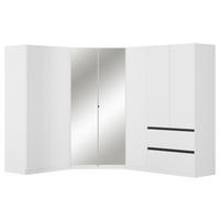 ECKKLEIDERSCHRANK 208/197/253 cm  - Chromfarben/Weiss, Modern, Holzwerkstoff (208/197/253cm) - Rauch Möbel