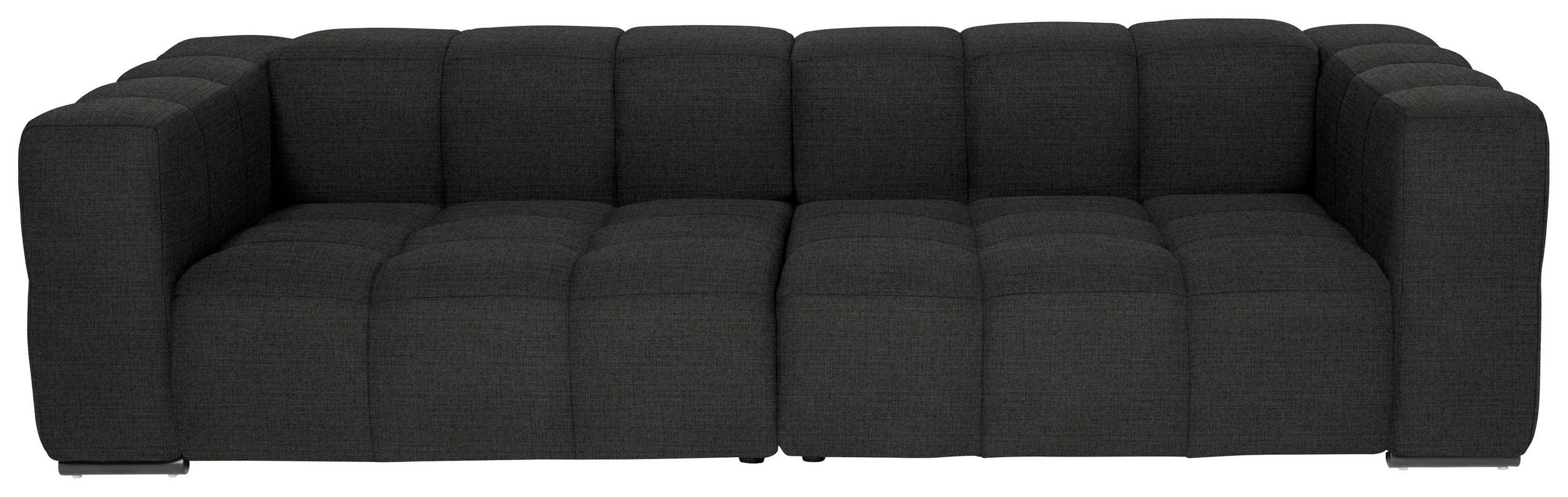 BIGSOFA Flachgewebe, Leinenoptik Anthrazit  - Anthrazit/Schwarz, Design, Textil/Metall (262/66/113cm) - Belluti