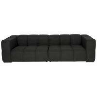 BIGSOFA  in Flachgewebe, Leinenoptik Anthrazit  - Anthrazit/Schwarz, Design, Textil/Metall (262/66/113cm) - Belluti
