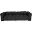 BIGSOFA  in Flachgewebe, Leinenoptik Anthrazit  - Anthrazit/Schwarz, Design, Textil/Metall (262/66/113cm) - Belluti