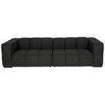 BIGSOFA  in Flachgewebe, Leinenoptik Anthrazit  - Anthrazit/Schwarz, Design, Textil/Metall (262/66/113cm) - Belluti