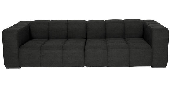 BIGSOFA  in Flachgewebe, Leinenoptik Anthrazit  - Anthrazit/Schwarz, Design, Textil/Metall (262/66/113cm) - Belluti