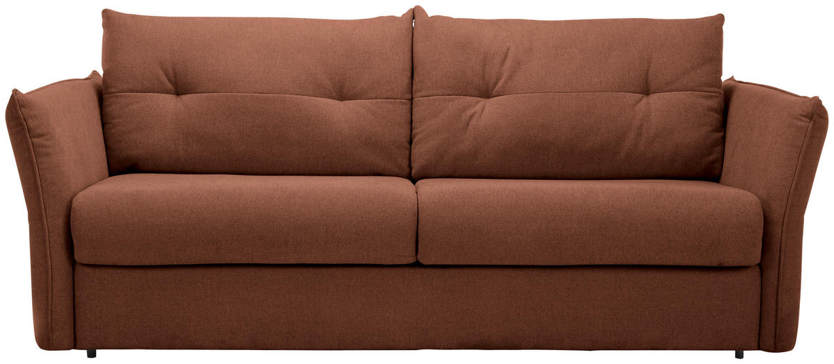 SCHLAFSOFA Webstoff Rostfarben  - Rostfarben/Schwarz, KONVENTIONELL, Kunststoff/Textil (220/89/104cm) - Carryhome