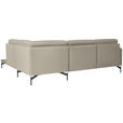 ECKSOFA in Flachgewebe, Struktur Beige  - Anthrazit/Beige, Design, Textil/Metall (254/230cm) - Ambiente