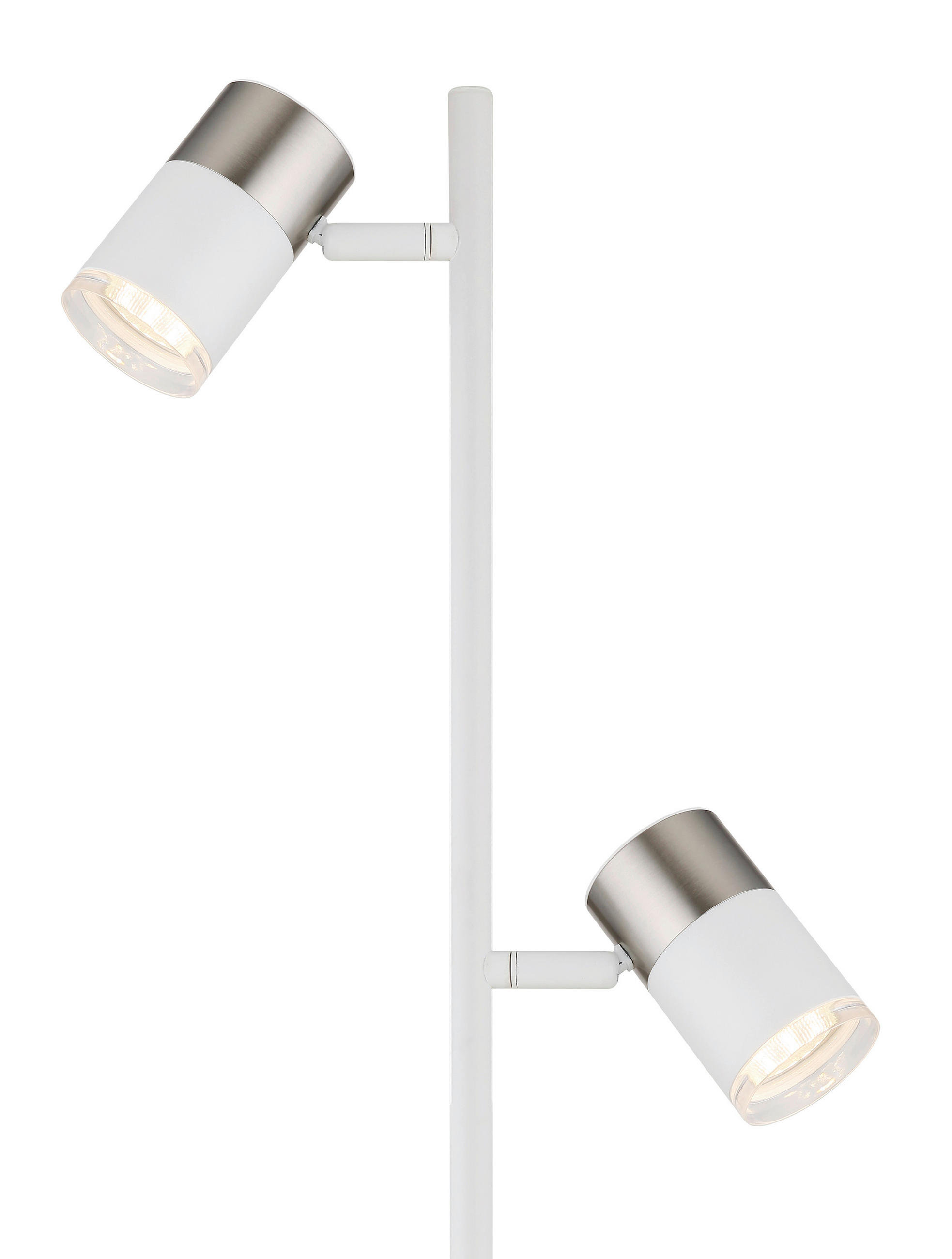 LAMPADAR - culoare nichel/alb, Basics, plastic/metal (21,5/23/154cm) - Globo