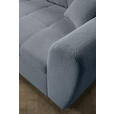 ECKSOFA  in Plüsch Blaugrau  - Blaugrau/Schwarz, KONVENTIONELL, Kunststoff/Textil (175/249cm) - Carryhome