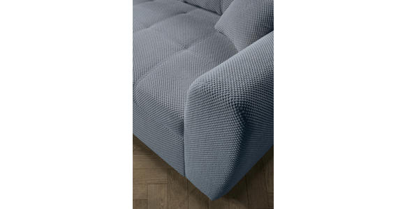 ECKSOFA  in Plüsch Blaugrau  - Blaugrau/Schwarz, KONVENTIONELL, Kunststoff/Textil (175/249cm) - Carryhome