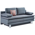 SCHLAFSOFA in Webstoff Grau, Türkis  - Türkis/Chromfarben, Design, Textil/Metall (194/96/86cm) - Novel