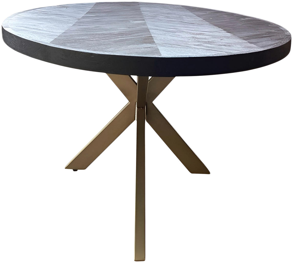ESSTISCH in Holz, Metall 220/110/76 cm  - Goldfarben/Schwarz, Design, Holz/Metall (220/110/76cm) - Ambia Home