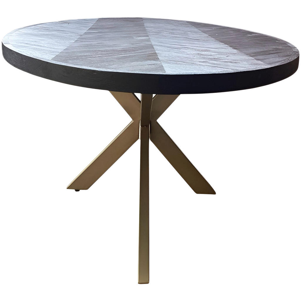 Thumbnail - Ambia Home Esstisch, Schwarz, Gold, Holz, Metall, Mangoholz, Holz, oval, eckig, 110x76x220 cm, Esszimmer, Tische, Esstis...