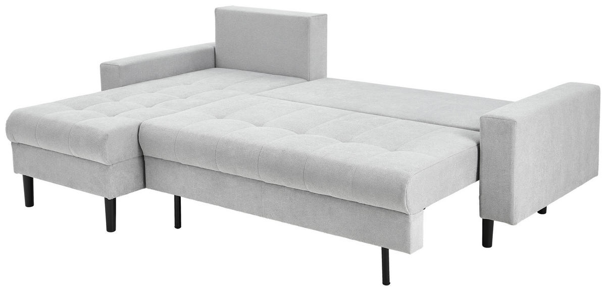 ECKSOFA in Webstoff Hellgrau  157/231 cm  - Hellgrau/Schwarz, KONVENTIONELL, Kunststoff/Textil (157/231cm) - P & B