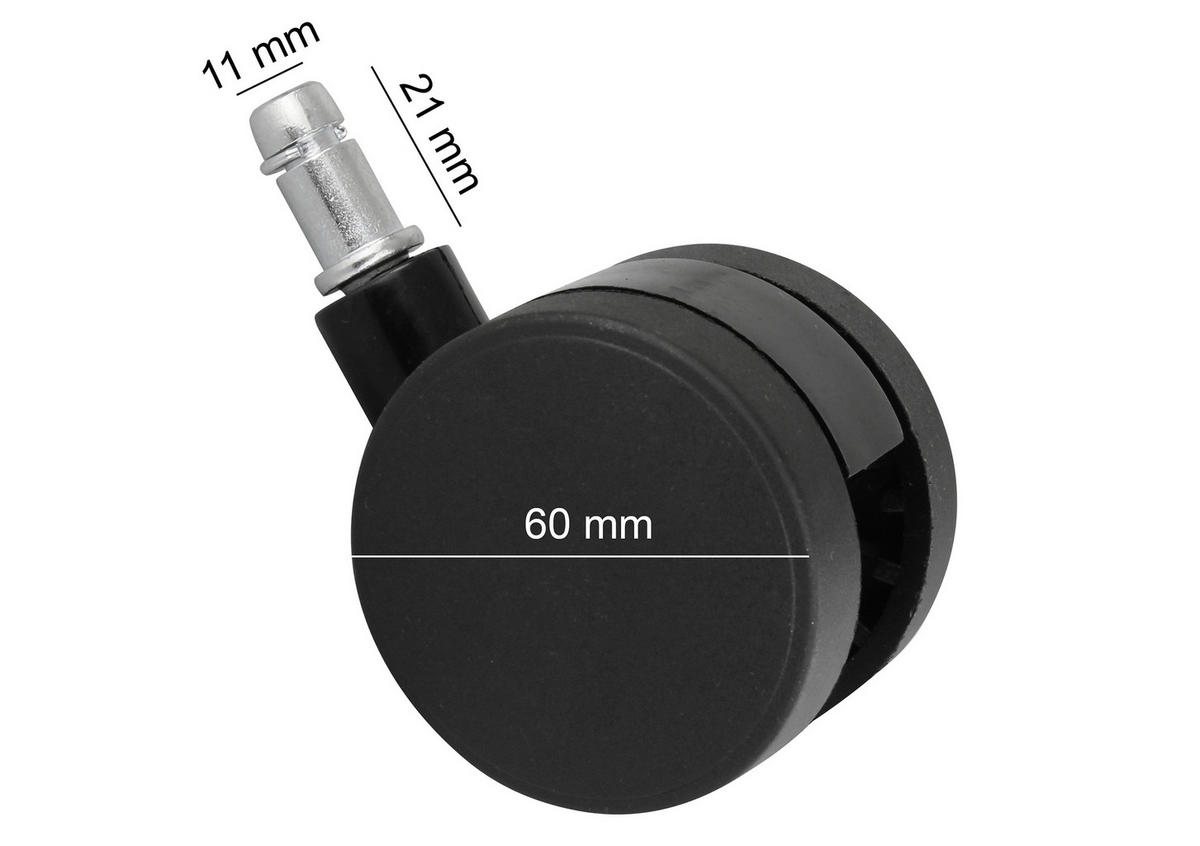 KOLEČKO PRO OTOČNÉ ŽIDLE - černá, Basics, plast (6cm) - MID.YOU