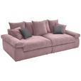 BIGSOFA Feincord Rosa, Anthrazit  - Anthrazit/Schwarz, Design, Kunststoff/Textil (260/90/140cm) - Carryhome