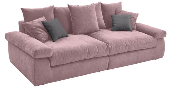 BIGSOFA Feincord Rosa, Anthrazit  - Anthrazit/Schwarz, Design, Kunststoff/Textil (260/90/140cm) - Carryhome