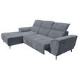 ECKSOFA Dunkelgrau Cord  - Dunkelgrau/Schwarz, KONVENTIONELL, Textil/Metall (196/290cm) - Carryhome