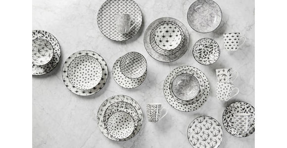 KOMBISERVICE TOKYO 2.0 30-teilig  - Schwarz/Weiß, Trend, Keramik - Novel