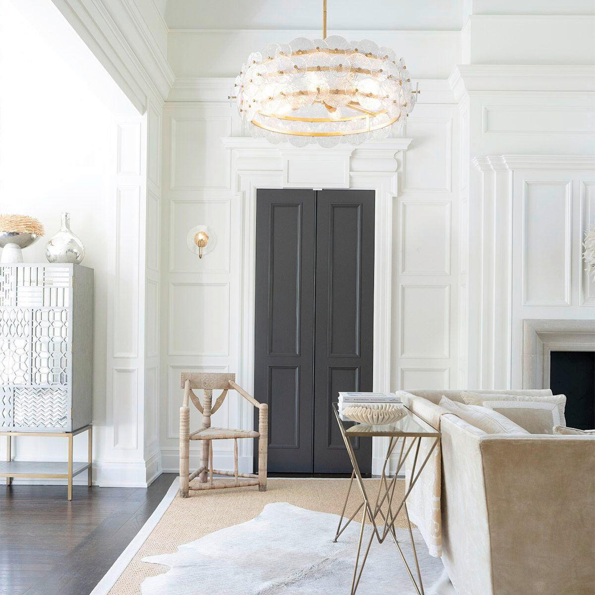KRONLEUCHTER    - Messingfarben, Konventionell, Glas/Metall (38,8/74,7/74,7cm) - Elstead Lighting