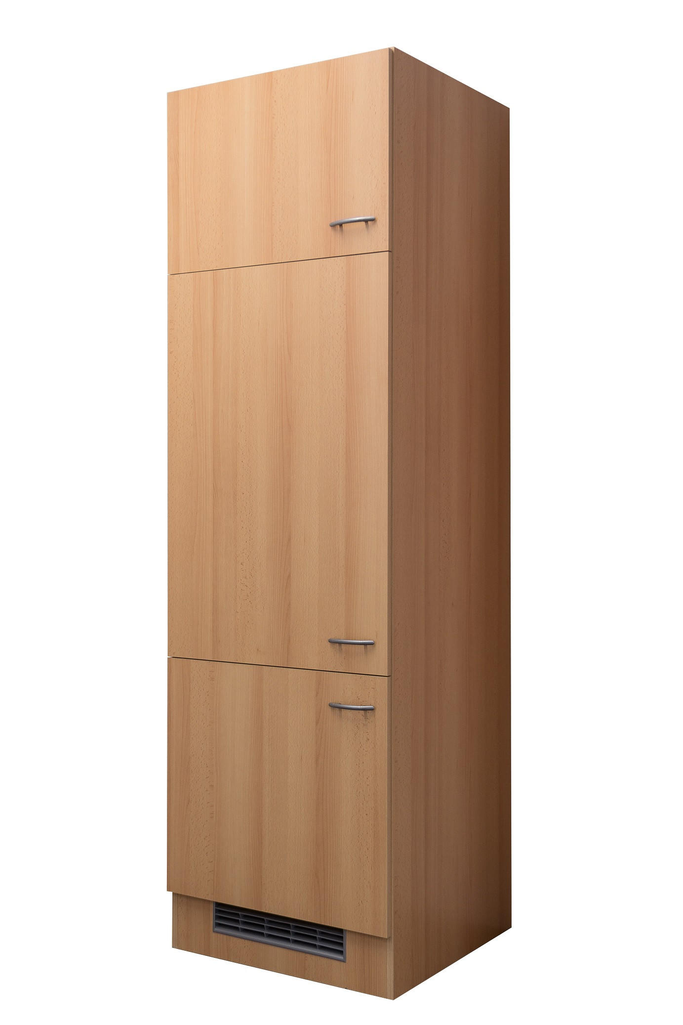 GERÄTEUMBAUSCHRANK 60/200/57 cm in Buchefarben - Edelstahlfarben/Buchefarben, MODERN, Holzwerkstoff/Kunststoff (60/200/57cm) - FlexWell