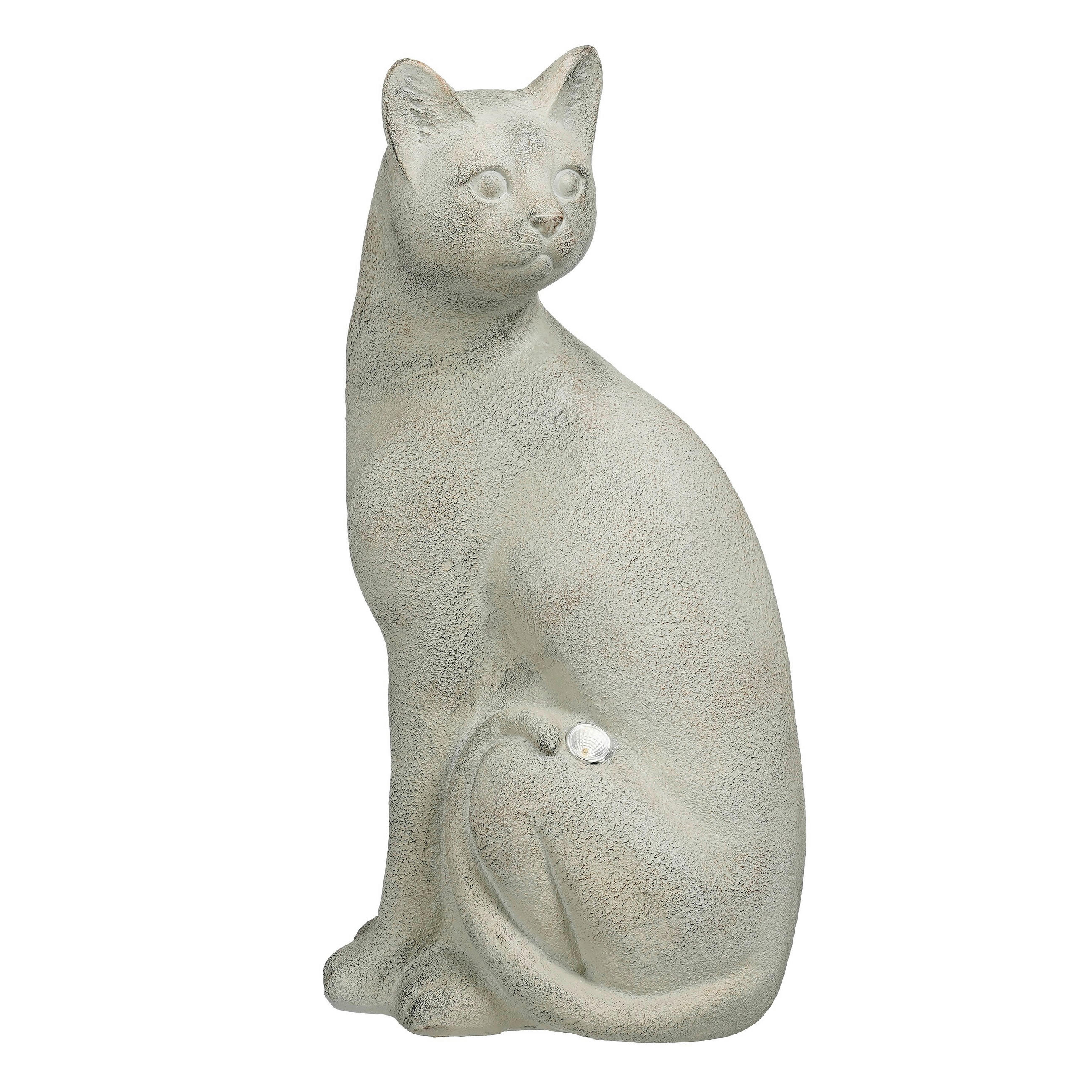 DÍSZ MACSKA - bézs, Basics, fém (27.5/21.5/54.5cm)