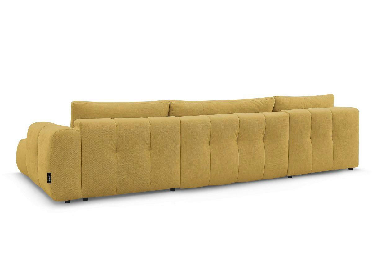 WOHNLANDSCHAFT  FUJI  Gelb Leinenoptik  - Gelb/Schwarz, MODERN, Kunststoff/Textil (204/377/160cm)