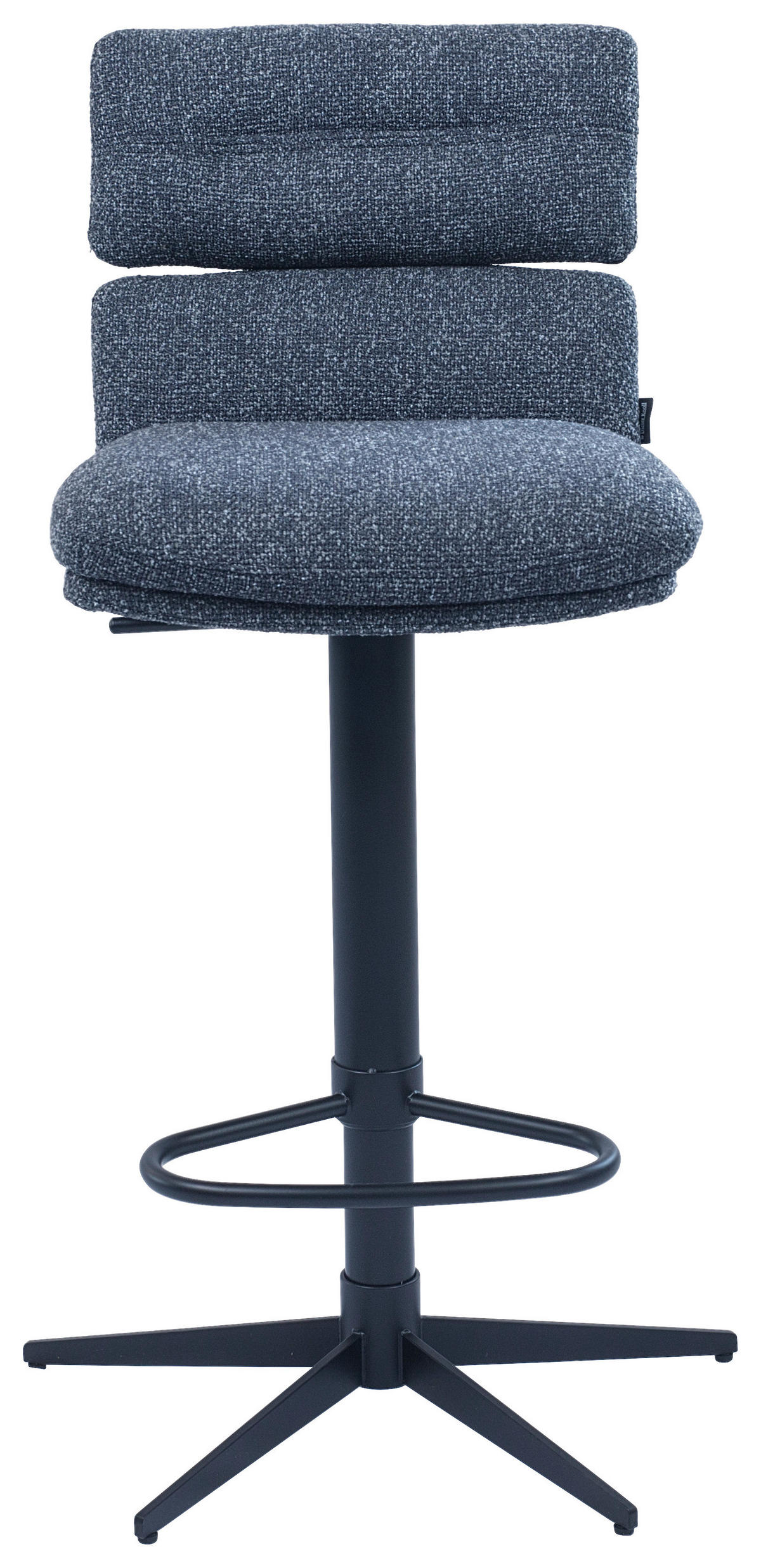 BARHOCKER Webstoff Schwarz, Dunkelgrau Eisen Lederauswahl, Stoffauswahl, Wippfunktion, Sitzfläche 360° drehbar  - Dunkelgrau/Schwarz, Design, Textil/Metall (42/99-117/50cm) - Dieter Knoll