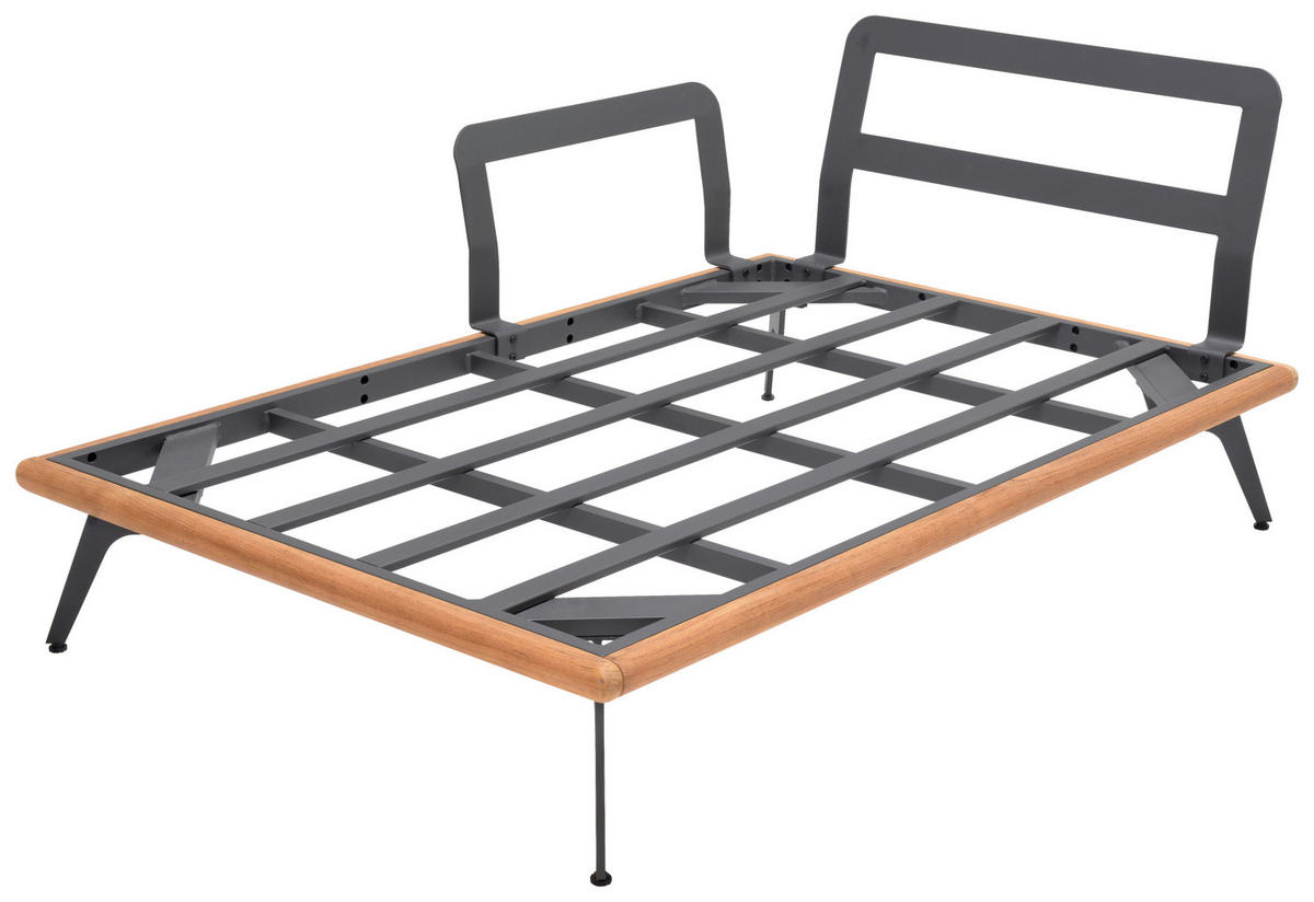 LOUNGEGARNITUR 150/280 cm Aluminium, Stahl  - Greige/Dunkelgrau, Design, Textil/Metall (150/280cm) - Amatio