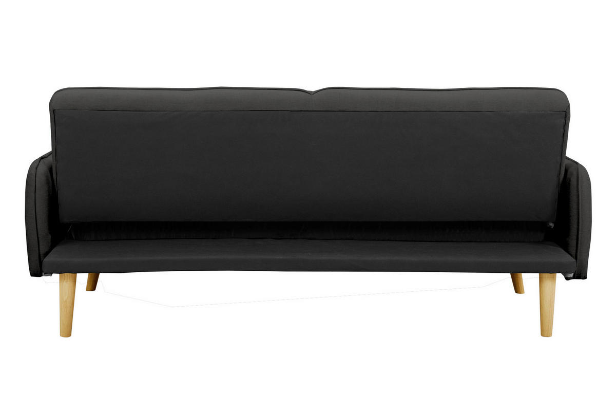 3-SITZER-SOFA in Struktur Dunkelgrau  - Dunkelgrau/Naturfarben, MODERN, Holz/Textil (188/80/85cm) - Livetastic