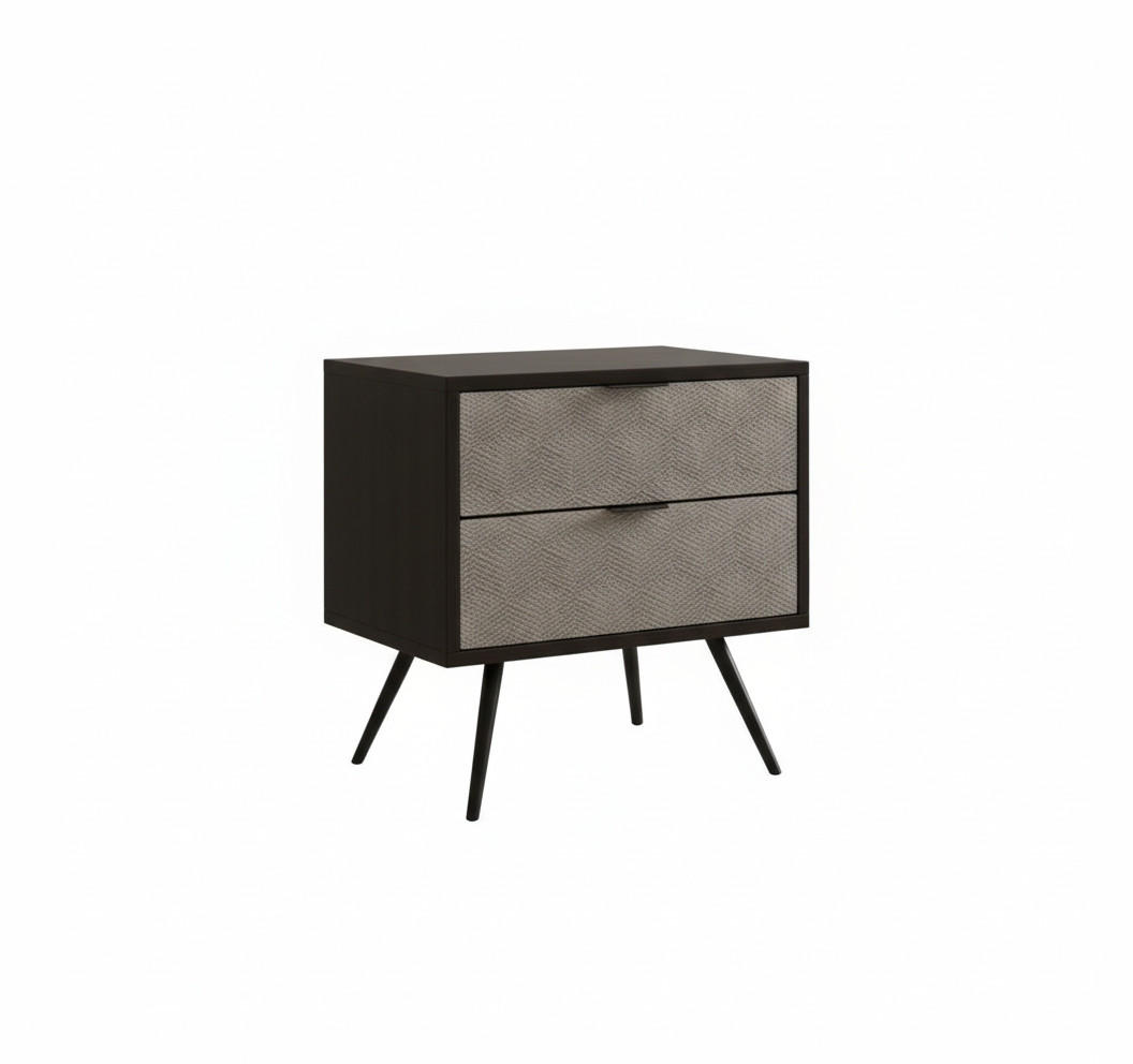 NACHTKÄSTCHEN 40/50/35 cm  in Hartholz Mangoholz Walnussfarben  - Walnussfarben/Schwarz, MODERN, Holz/Holzwerkstoff (40/50/35cm) - MID.YOU