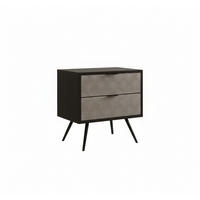 NACHTKÄSTCHEN 40/50/35 cm  in Hartholz Mangoholz Walnussfarben  - Walnussfarben/Schwarz, MODERN, Holz/Holzwerkstoff (40/50/35cm) - MID.YOU