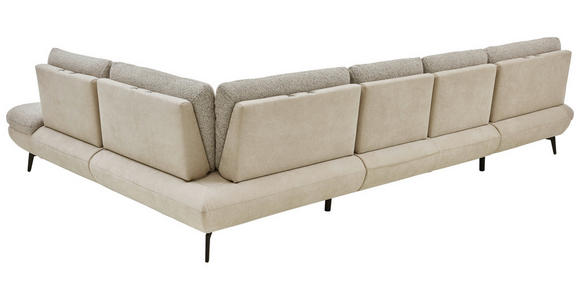 WOHNLANDSCHAFT Beige Chenille  - Beige/Schwarz, Design, Textil/Metall (190/352/243cm) - Dieter Knoll