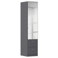 DREHTÜRENSCHRANK in Grau  - Alufarben/Grau, KONVENTIONELL, Glas/Holzwerkstoff (47/210/54cm) - home24