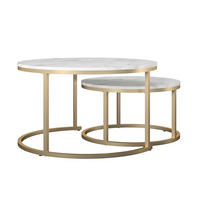 SATZTISCH in Metall, Holzwerkstoff 80/80/45 cm  - Goldfarben/Weiß, Design, Holzwerkstoff/Metall (80/80/45cm) - MID.YOU