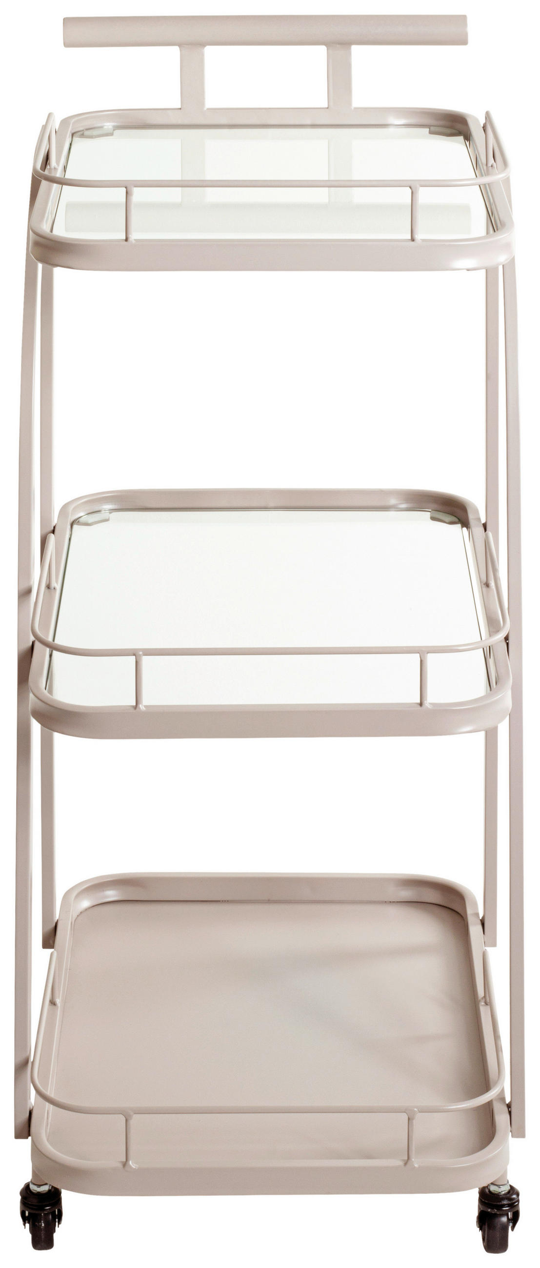 SERVÍROVACÍ VOZÍK, světle šedá, 35/45/79 cm - světle šedá, Design, kov/sklo (35/45/79cm)