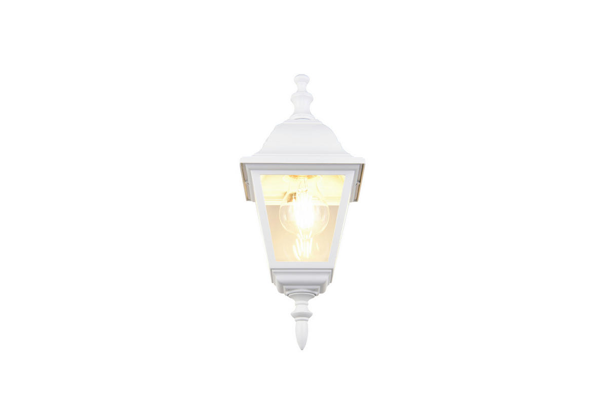 AUßENWANDLEUCHTE Livenza 14/34/19 cm  - Klar/Weiß, KONVENTIONELL, Glas/Metall (14/34/19cm) - Trio Leuchten